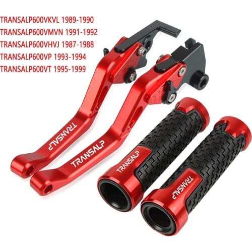 TRANSALP Motorcycle CNC Brake Clutch Levers 7/8'' Handle bar grips For HONDA TRANSALP 600 VH/VJ/VK/VL/VM/VN/VP/VR/VS/VT/VV/VW/VX