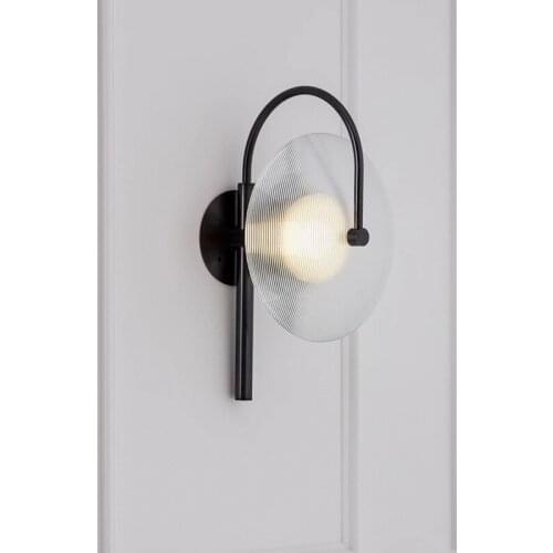 Nordic Postmodern Minimalist Hardware Creative Glass Aisle Background Wall Lamp Living Room Bedroom Bedside Lights