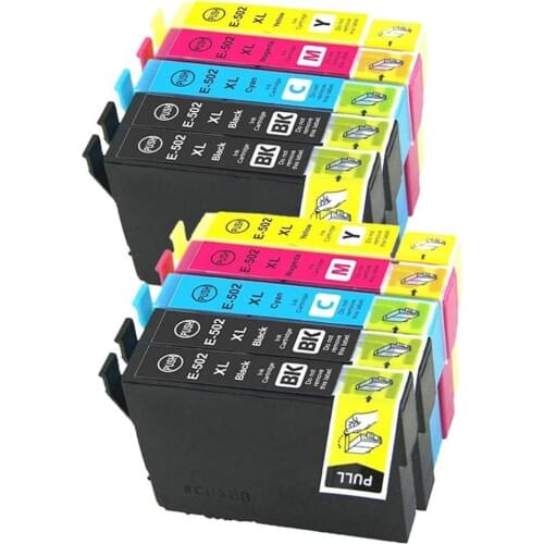 E502XL-10PK Compatible Ink Cartridges For Epson WF-2860DWF WF-2865DWF, Expression Home XP-5100 XP-5105(4BK+2C+2M+2Y)