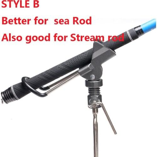 Universal joint Adjustable Aluminium Fishing Rod Pole Rack U Holder for sea telescopic rod and stream rod