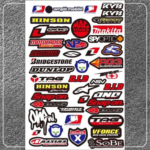 Waterproof PVC Motorcycle Stickers Helmet Decals For YAMAHA KTM HONDA SUZUKI KAWASAKI BWM