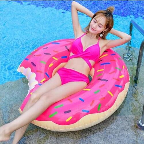 All Size Sweet Dessert Giant Pool Floats Adult Super Large Gigantic Doughnut Pool Inflatable Life Buoy Swimming Circle Ring Hot