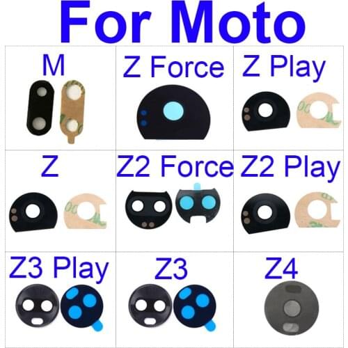 Rear Camera Glass Lens For Moto Motorola Z Z2 Z3 Z4 Play Force M Back Camera Glass Lens Cover With Adhensive Sticker Repair
