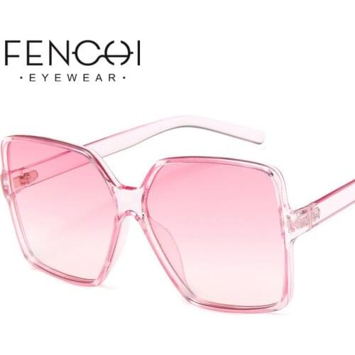 Pink Oversized Square Sunglasses Women 2019 Vintage Luxury Brand Designer Sexy Driving Gradient Sun Glasses zonnebril dames