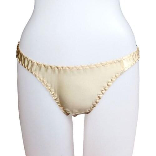 Broadened Pure silk Solid Panties Women 100% Mulberry Silk Plus Size Sexy T Thongs Briefs S/M/L/XL/XXL FREE SHIPPING