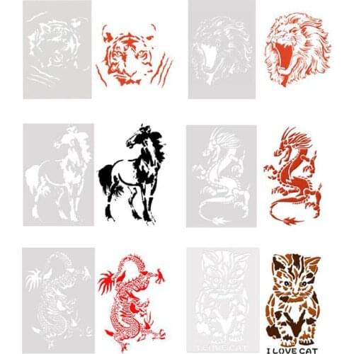 1Pc Animal Layering Stencils For Walls Painting Scrapbooking Stamps Album Decorative Embossing Paper Cards DIY Craft Tools