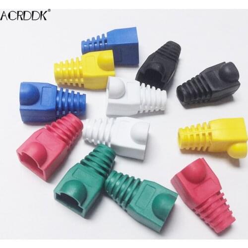 20Pcs RJ-45 CAT6 CAT5e Adapter Cap Ethernet Network Cable Connector Plugs RJ45 Caps Cat 5 CAT6 protective sleeve multicolour FC