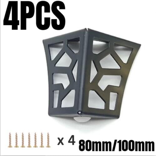 4PCS Black Hollow Out Modern Furniture Legs Heavy Duty Cabinet Table Leg for Sofa Coffee Table Cabinet TV Stands with screws