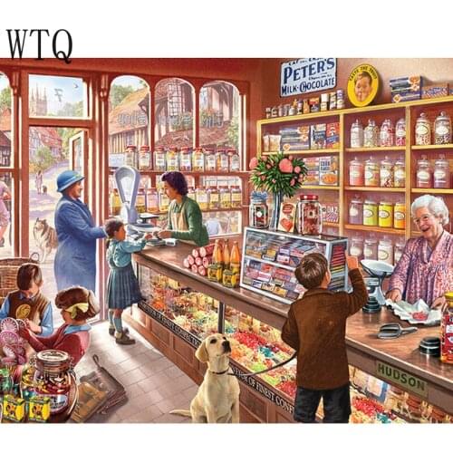 5D DIY Diamond Painting Cross Stitch Kits Candy Store Mosaic Picture Diamond Embroidery Full Square Round Drill Home Decoration