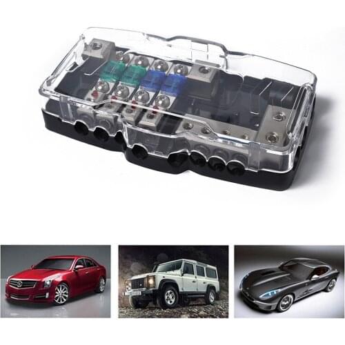 Automobile RV F3731 Two In And Four Out Standard ATO Blade 12V Mini Fuse Holder 30A 60A 100A + Junction Box