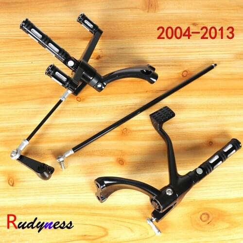 Gloss Black Forward Controls Heel Toe Shifter Lever&Shallow Cut Pegs&Linkages For Harley Sporster 2004-2013 XL 1200 883