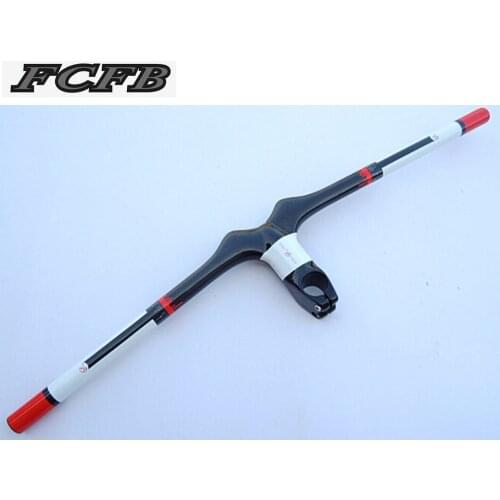 Fast ship FCFB FW white red MTB HANDLEBAR Full carbon mountain bike bicycle MTB rise flat handlebar with stem xxx handlebar