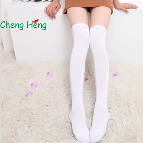 CHENG HENG 1 Pair Harajuku Over The Knee Socks Autumn Winter Long Tube Socks Womens Cotton High Socks Shape The Legs Long Socks