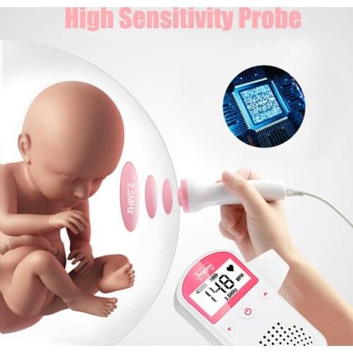 Doppler Fetal Heart Rate Monitor LCD Sonar Doppler 2.5MHz For Pregnant Pocket Ultrasound Fetus Heartbeat Detector No Radiation