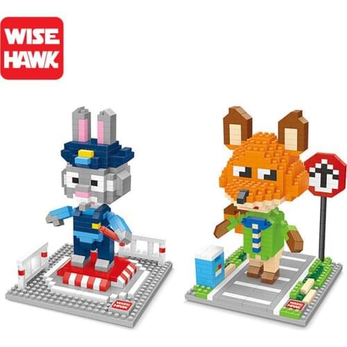 Zootopiaing Anime Figure Judy Hopps Nick Building Blocks Portable Mini Bricks DIY Cartoon Toys For Children Gift