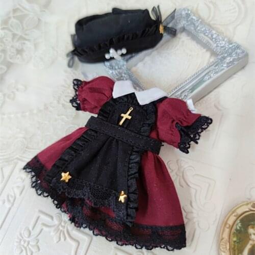 New Nurse Suit classic hat +Dress Doll Clothes for ob11,obitsu11,Molly,1/12bjd Doll Skirt Accessories