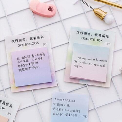 Creative Gradient Color Memo Pads Sticky Notes Cute Notepad Posted It Note Korean Stationery Office School Supplies
