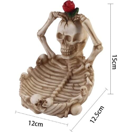 Personality Resin Skeletons Ashtrays Retro Skull Ashtray Home Decor Ornaments Crafts Cigarette Cigar Smoking Accessories