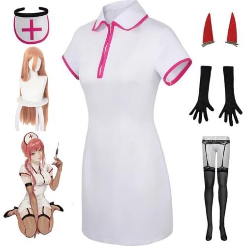 Makima Chainsaw Man Cosplay Anime Sexy Power Nurse Uniform Cosplay Costume Women Carnival Halloween Party Outfit