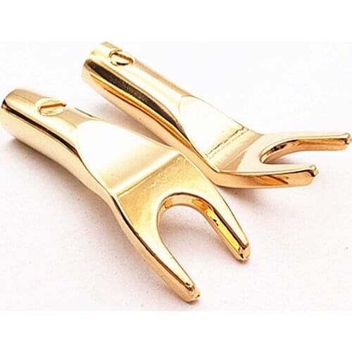 Copper gold-plated Y plug Y type Y fork Speaker Speaker cable Banana plug connector