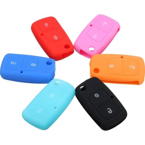 New Silicone 2 Button Flip Remote Key Case Fob Protect Cover For VW Bora Touran Cady