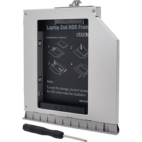 Optibay 2nd HDD Caddy 12.7mm SATA 3.0 For 2.5'SSD DVD Hard Disk Case Enclosure Adapter For HP EliteBook 8470P 8460W 8460P 8470W