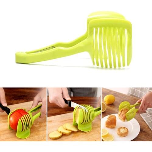 Plastic Potato Slicers Tomato Cutter Shredders Fruit Vegetable Tools Onion Lemon Cutting Holder Kitchen Gadgets Cooking Tools
