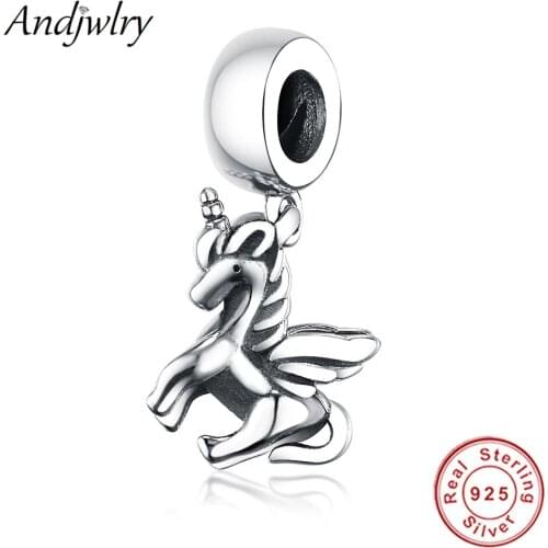 Fit Original Pandora Charms Bracelets 925 Sterling Silver Bead Unicorn Dangle Charm Pendant DIY Jewelry Womem Gifts Berloque