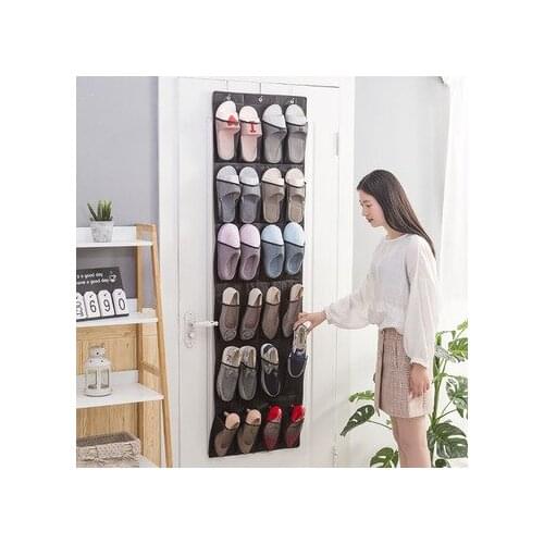 New product 24 grid non-woven bag behind the door shoe storage hanging bag mesh fabric hanging storage bag household goods
