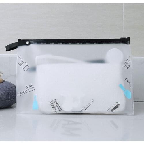 PVC Transparent Cosmetic Bag Zipper Portable Multi-function Waterproof Toiletry Bag Travel Storage Stationery Bag