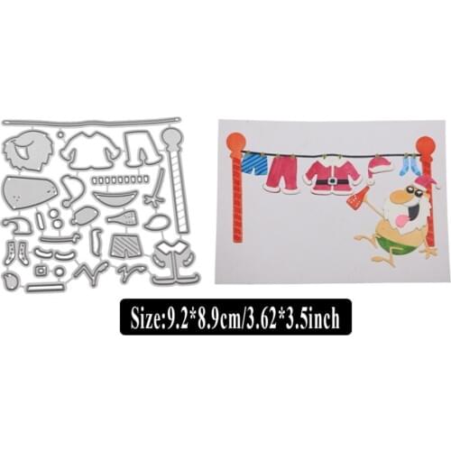 Christmas Drinking Santa Claus Die Cuts for Card Making,URYKE Metal Cutting Dies Stencil Template for DIY Embossing Scrapbooking