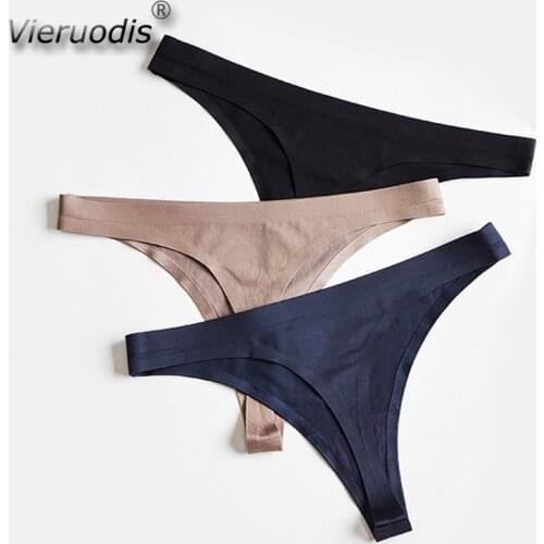 Sexy Panties for Women with Low-rise Waist Nylon Ice Silk Thongs Female Underwear Solid Color G-string for Girls Hot Sale