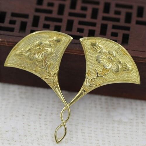 10pcs Brass Casted Double Gingko Leaf Leaves Charms Pendant Connectors Quality Gold Silver Color DIY Crafts Jewelry Accessories