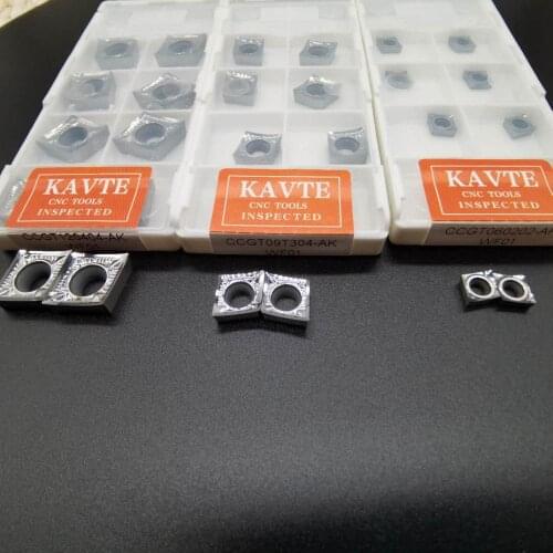 KAVTE CCGT09T304 CCGT060204 AK Aluminum Blade Carbide Turning Inserts CCGT120404 cnc Lathe Cutter Tool for Aluminum Copper Wood
