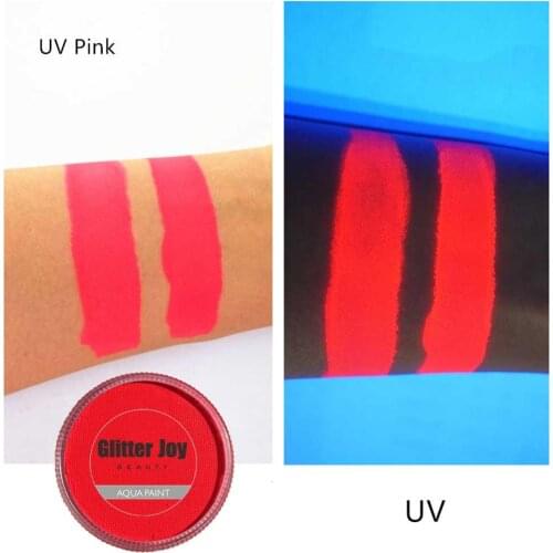 UV Pink Fluorescent Pink Color 30g/pc Water Based Professional UV Neon Body Painting in Beauty Makeup