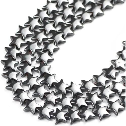 UPGFNK 8/10mm Five-Pointed Star Black Hematite Natural Stone charms Loose spacer beads for Jewelry Making DIY Necklace bracelet