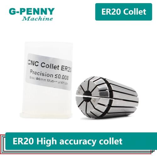 High Accuracy! 1pcs ER20 spindle collet precision less than 0.008mm from 3.175mm to 12.7mm CNC milling lathe tool spindle motor