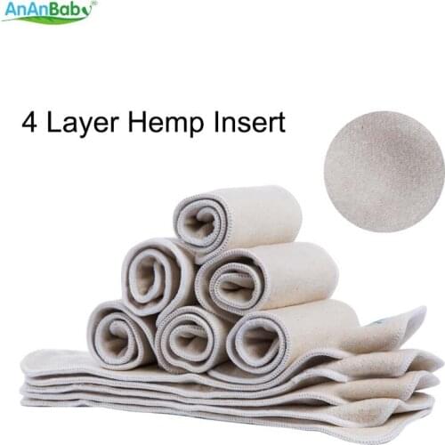 High quality JC Trade Hot Sale Reusable 4 Layer Hemp Diaper Inserts Cloth Nappy 10Pcs Hemp Inserts