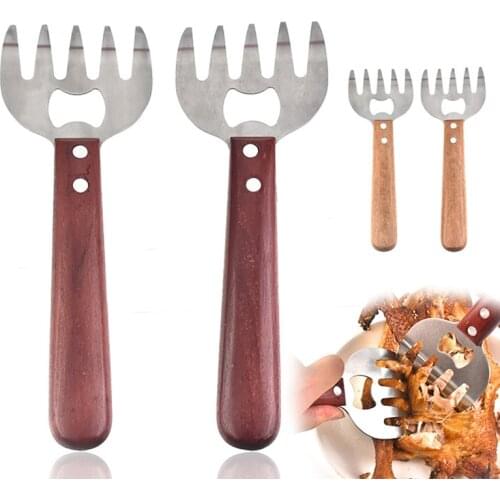 YOMDID Multifunctional Meat Separator BBQ Bottle Opening Tool Stainless Steel Meat Tearing Forks Bear Claw Meat Dividing Machine