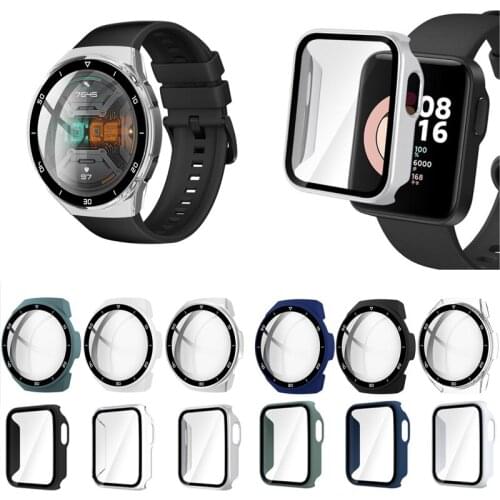 Hard Full Edge Glass Screen Protector Case Shell Frame For Xiaomi Mi Watch Lite/Redmi Color Sport Watch Protective Bumper Cover