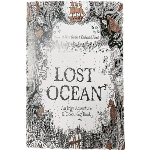 16 Pages English Edition Lost Ocean Coloring Book Kids Adult Relieve Stress Drawing Book 21*14cm