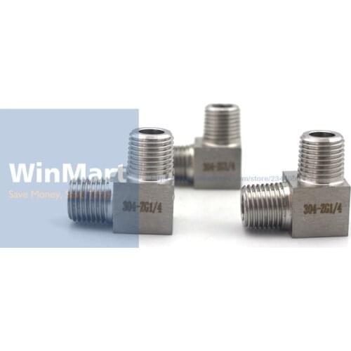 1pc 304 Stainless Steel 1/4" ZG Male Elbow Pipe Fitting Water Gas Oil