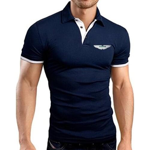 2021 Summer Aston Martin Printing Polo Shirts Men Comfortable Short Sleeves Cotton Harajuku Casual Sport T Shirt Tees Tops