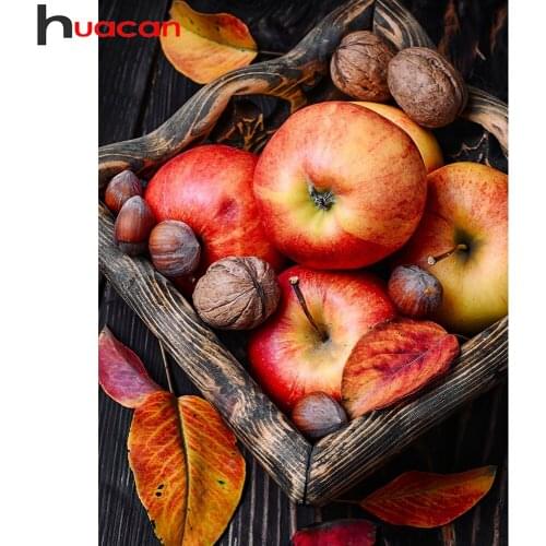 Huacan Diamond Embroidery Complete Kit Apple Fall 5D Diamond Art Painting Mosaic Landscape Modular Pictures Decoration For Home