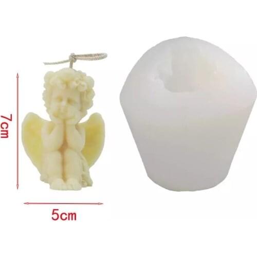 Cupid Little Angel Aromatherapy Candle Mold Diy Cake Decoration Plaster Baking Silicone Mold Soap Candle Making Supplies