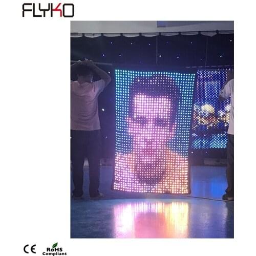 Free shipping P30MM 3in1 full color Clear image LED video curtain vision flag