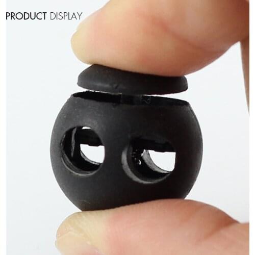 100 Black Plastic Round Stopper Toggle Buckle Rope Clamp Cord Locks Drawstring Stops Button Fastener Sewing Accessories /NK191