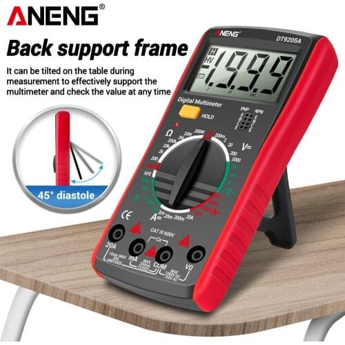 DT9205A HD Digital True RMS Professional Multimeter Auto AC/DC Voltage Current Tester Buzzer Electrical Multimetro