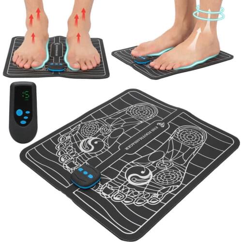 EMS Foot Massager Electric Massage Pad Muscle Stimulator Acupuncture Shaping Leg Cushion USB Rechargeable Foot Care Massage Tool