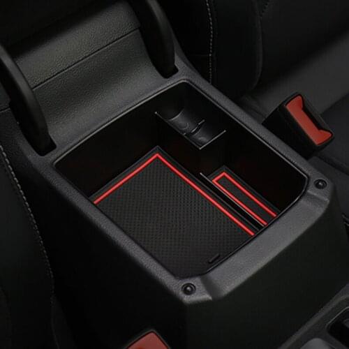 For Tiguan MK2 2017 2018 ABS Plastic Car Armrest Storage box Grid cover trim accessories car styling